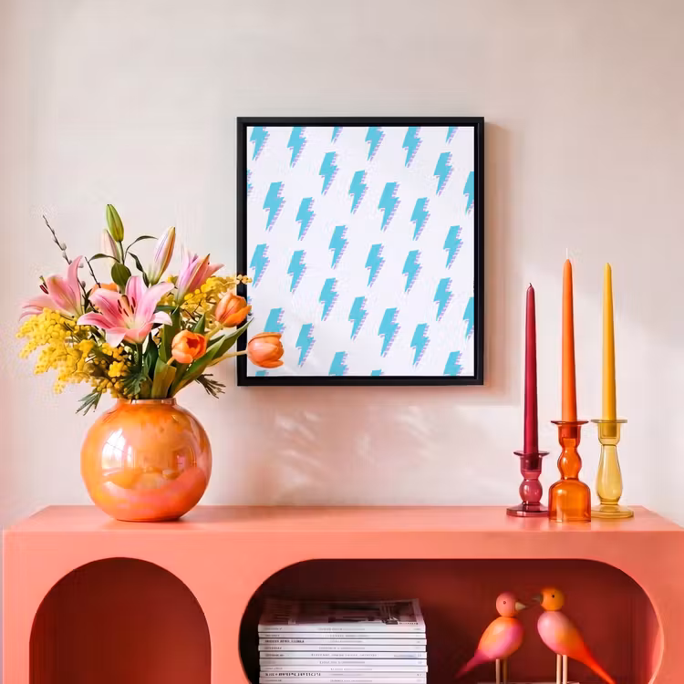 Blauw - Paars - Bliksem Canvas met baklijst klein 1124 -atmosphere_sfeer3_global