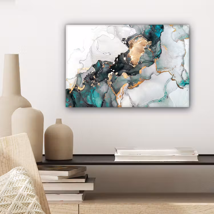 Blauw - Marmer - Goud canvas 2cm klein -closeup_print_DE
