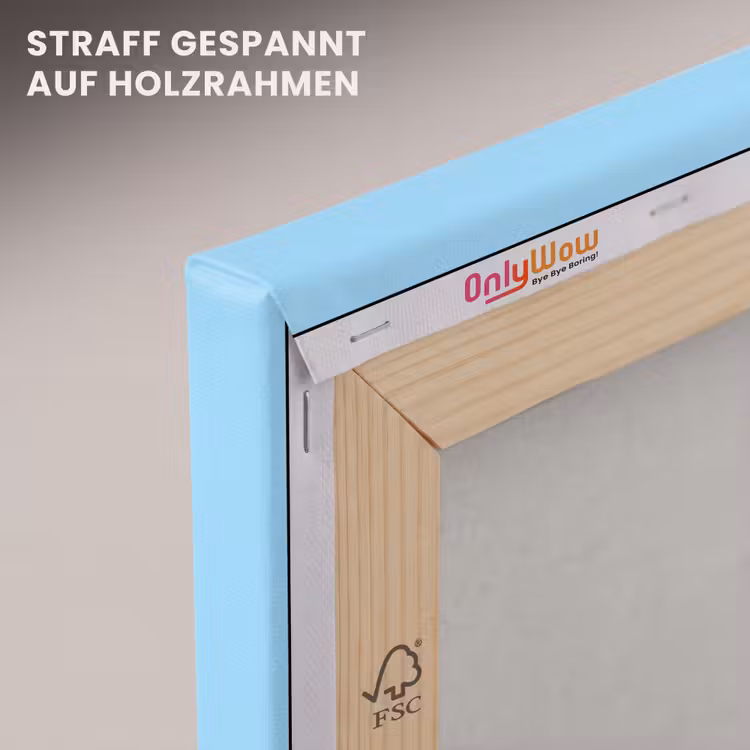 Blauw - Oranje - Just want to be happy & naked canvas 2cm klein -uniquesellingpoint_afwerking-onlywow_DE
