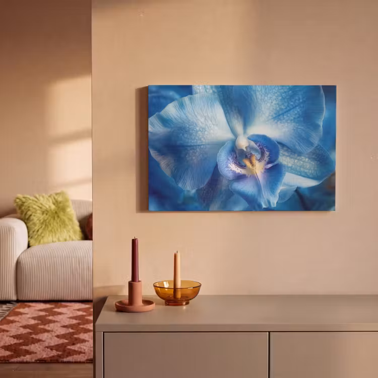 Blauw - Orchidee - Elegeant canvas 2cm klein -sfeer1