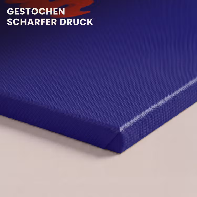 Blauw - Rood - Yes fun - 3D canvas 2cm klein -closeup_print_DE