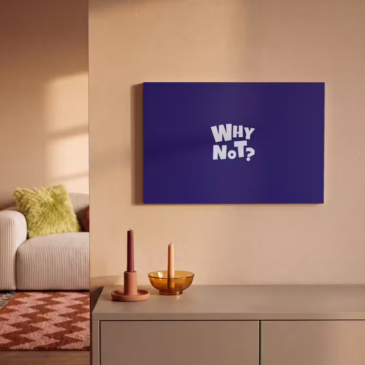 Blauw - Why not - Minimalistisch canvas 2cm klein -sfeer1