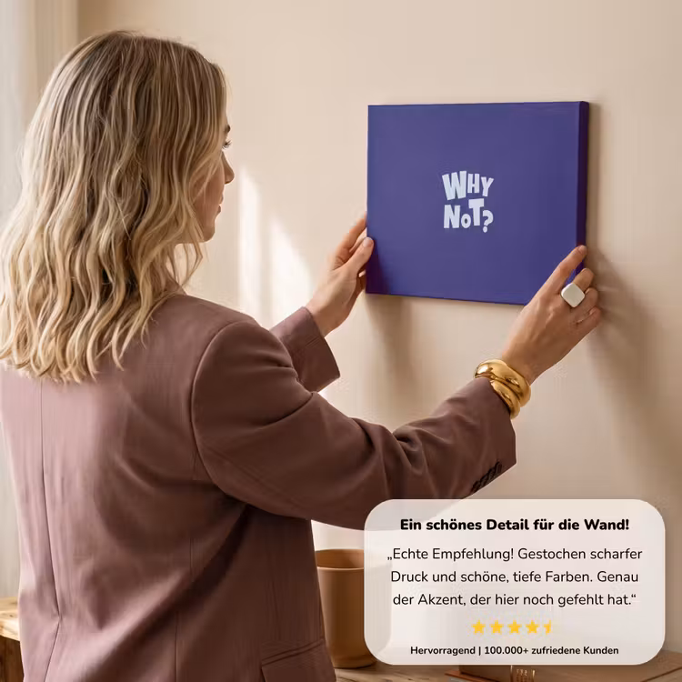 Blauw - Why not - Minimalistisch canvas 2cm klein -sfeer3