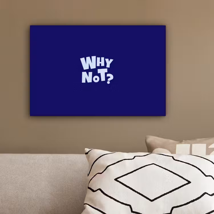 Blauw - Why not - Minimalistisch canvas 2cm klein -closeup_print_DE