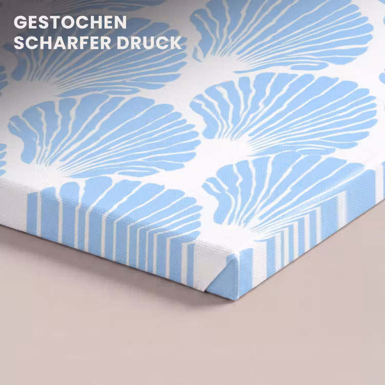 Blauw - Wit - Schelpen - Grafisch - Structuur canvas 2cm klein 34 -closeup_print_DE