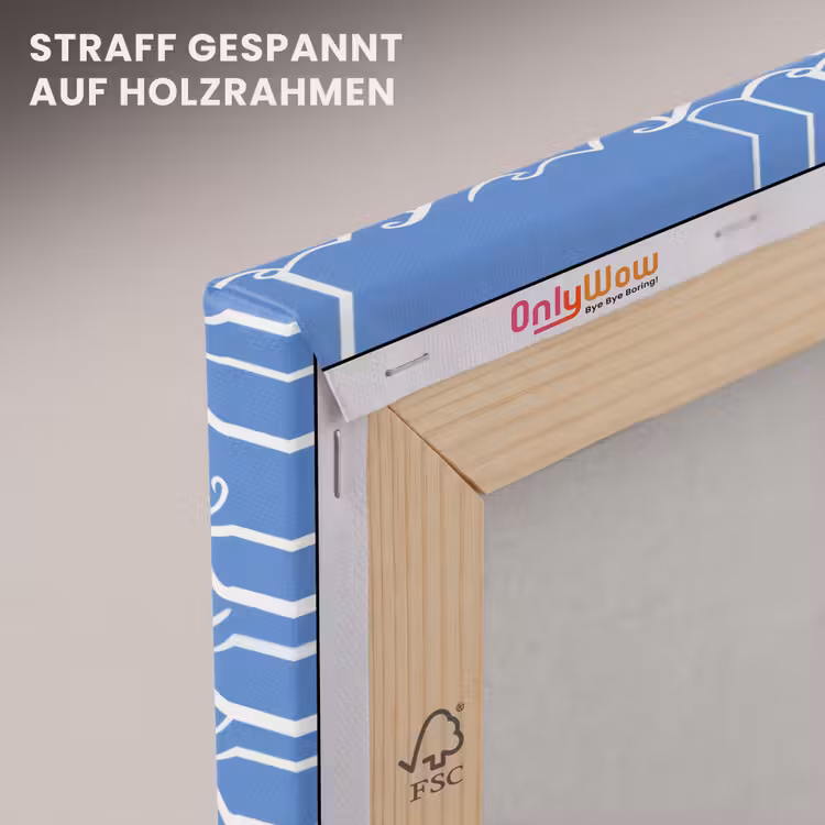Blauw - Wit - Simpel - Getekend - Golven canvas 2cm klein 34 -uniquesellingpoint_afwerking-onlywow_DE