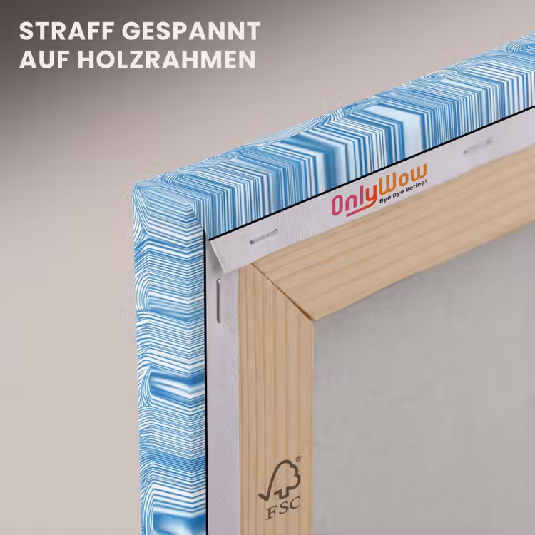 Blauw - Wit - Spiraal - Golven - Lijnen canvas 2cm klein 34 -uniquesellingpoint_afwerking-onlywow_DE