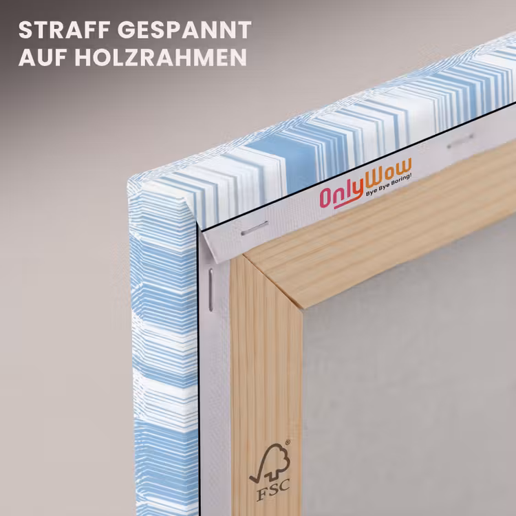 Blauw - Wit - Golven - Getekend canvas 2cm klein 34 -uniquesellingpoint_afwerking-onlywow_DE