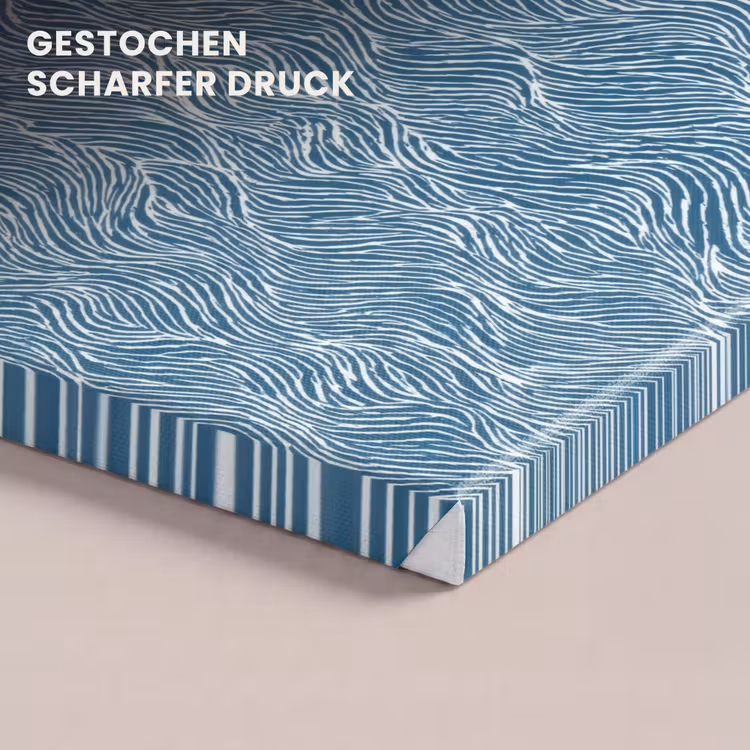 Blauw - Wit - Golven - Getekend - Textuur canvas 2cm klein 34 -closeup_print_DE