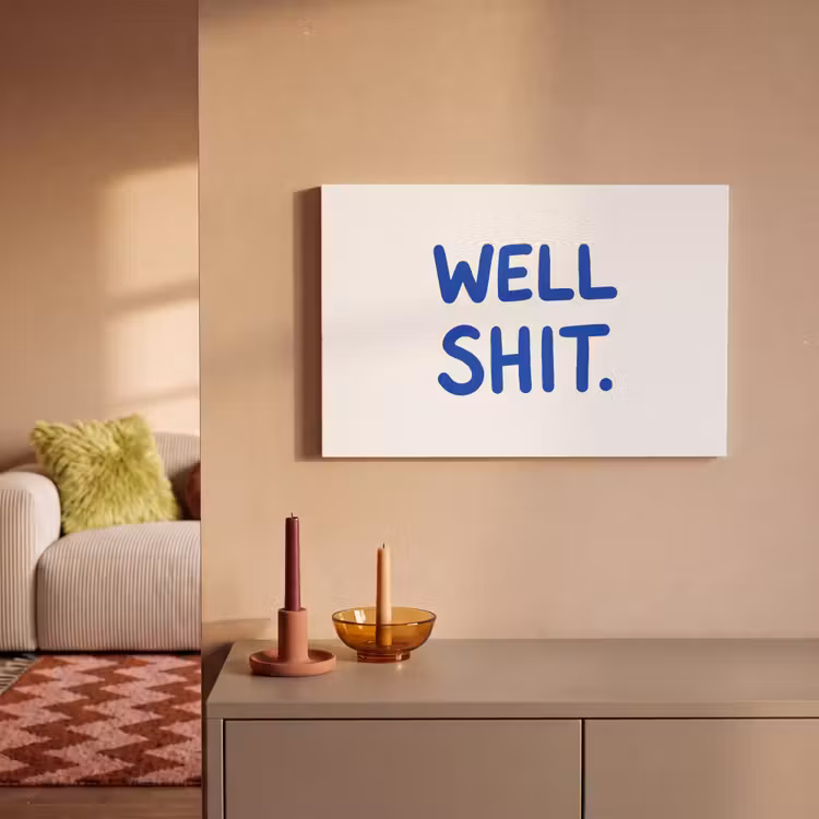 Blauw - Quote - Wit canvas 2cm klein -sfeer1