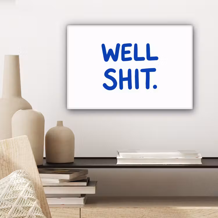 Blauw - Quote - Wit canvas 2cm klein -sfeer6