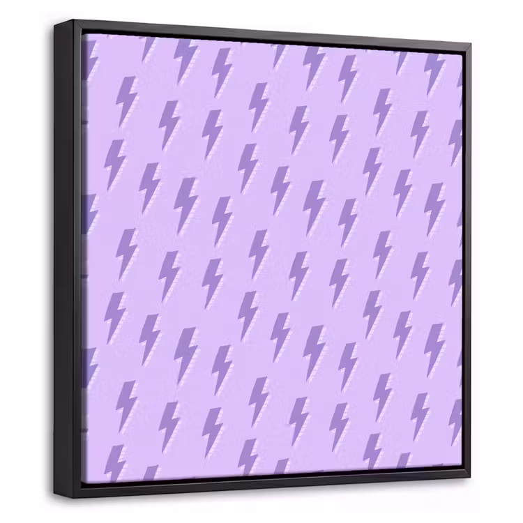 Bliksem - Paars - Lila Canvas met baklijst klein 1124 -threedimensional_3d_global
