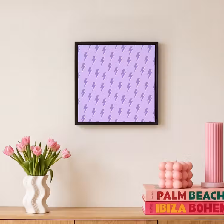 Bliksem - Paars - Lila Canvas met baklijst klein 1124 -atmosphere_sfeer1_global