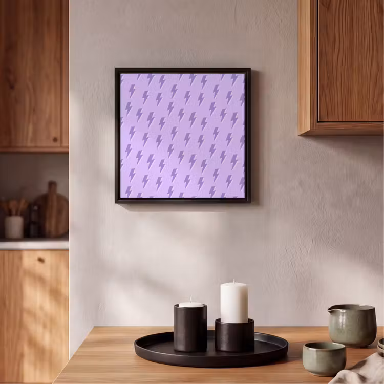 Bliksem - Paars - Lila Canvas met baklijst klein 1124 -atmosphere_sfeer2_global