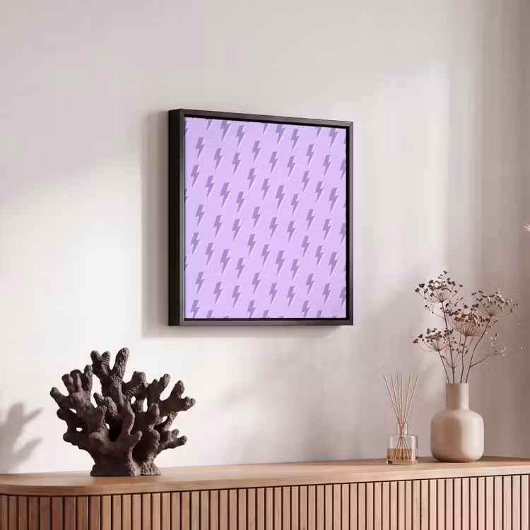 Bliksem - Paars - Lila Canvas met baklijst klein 1124 -atmosphere_sfeer4_global