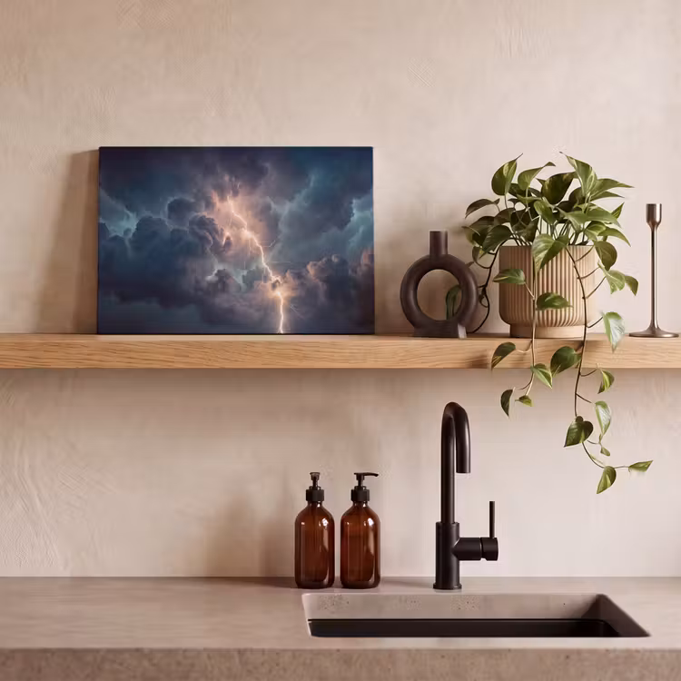 Bliksem - Storm - Natuur - Donker canvas 2cm klein -sfeer3