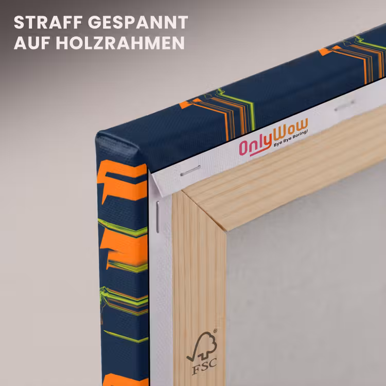 Bliksemschichten - Oranje - Dinosaurussen canvas 2cm klein -uniquesellingpoint_afwerking-onlywow_DE