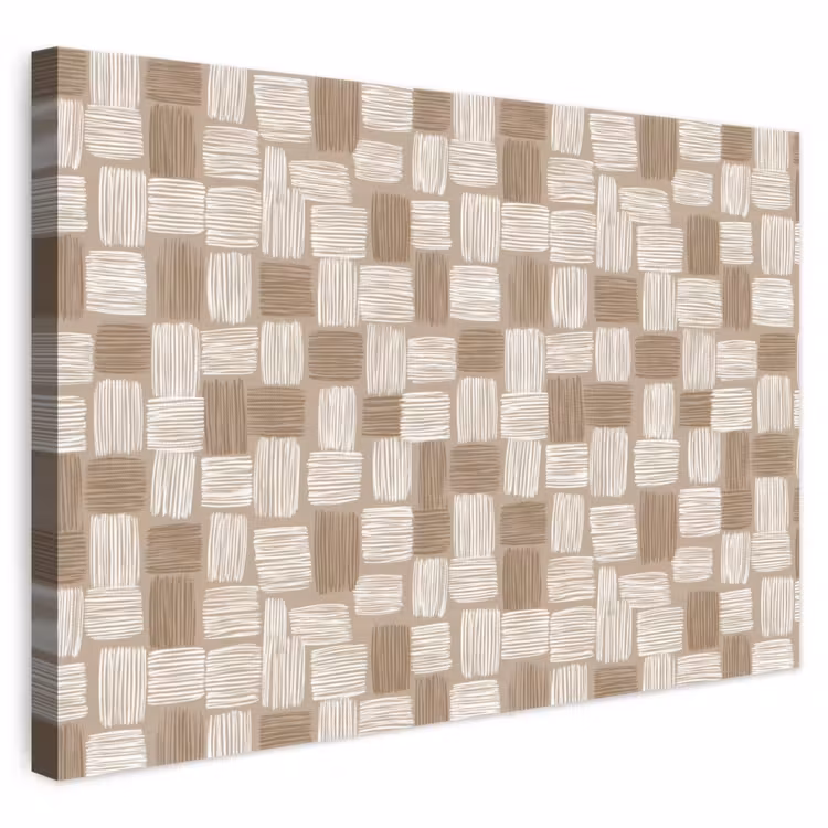 Blok - Patroon - Bruin canvas 2cm klein 34 -3d