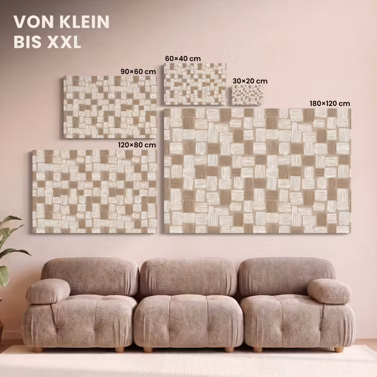 Blok - Patroon - Bruin canvas 2cm klein 34 -Xsfeer8_DE