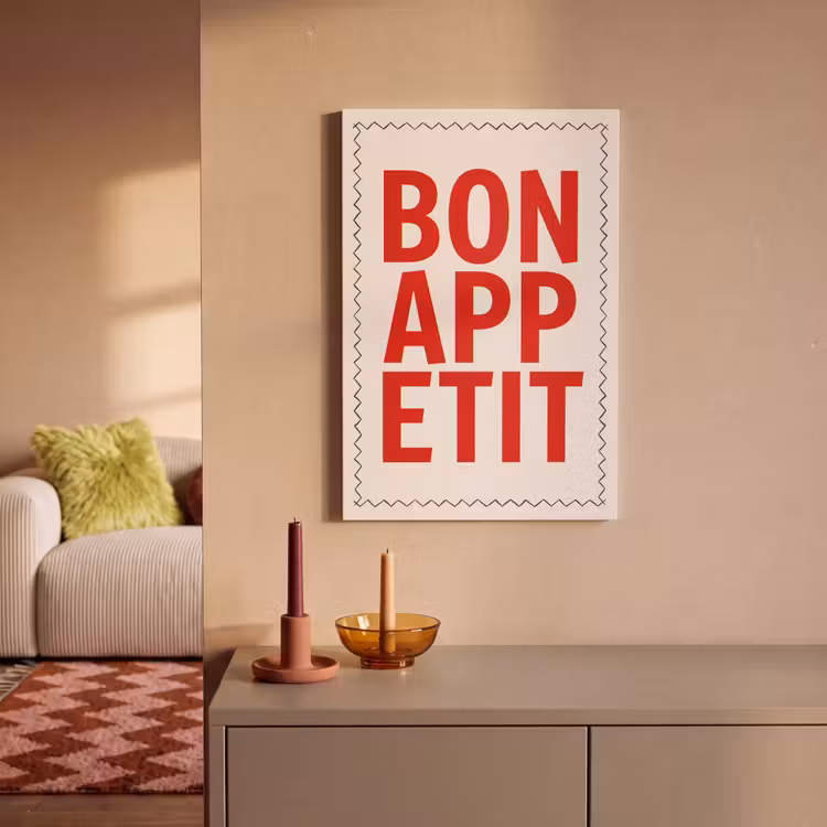 Blokletters - Rood - Kartelrand canvas 2cm klein -sfeer1
