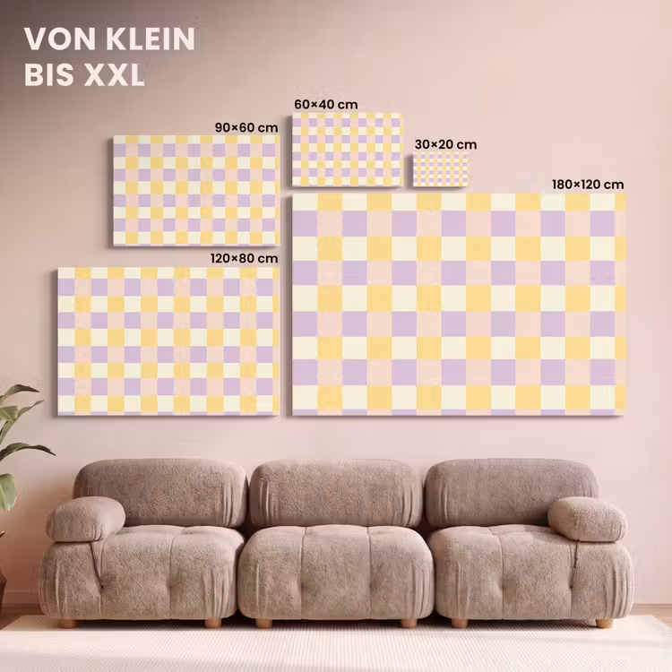 Blokjes - Lila - Geel canvas 2cm klein 34 -Xsfeer8_DE