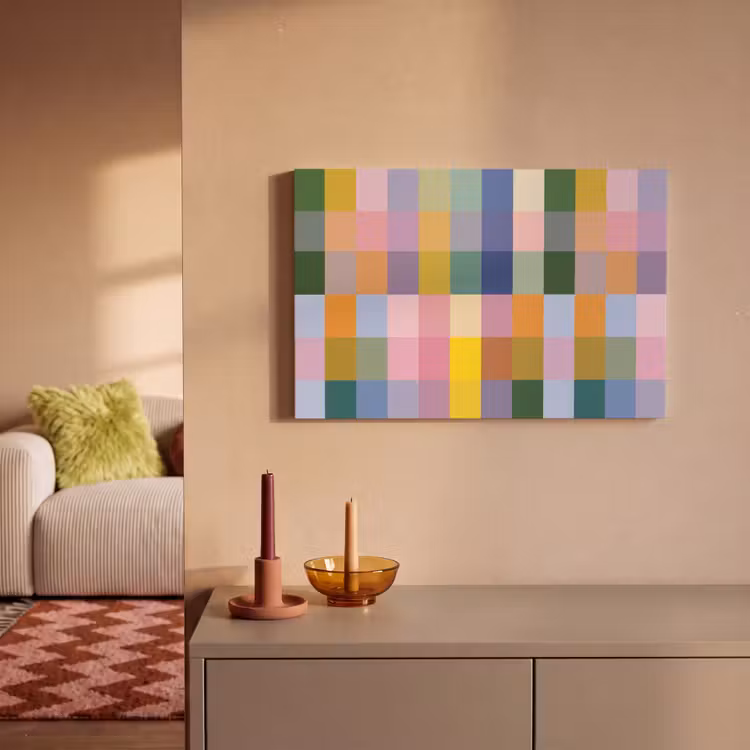 Blokken - Vierkant - Patroon - Gekleurd canvas 2cm klein -sfeer1