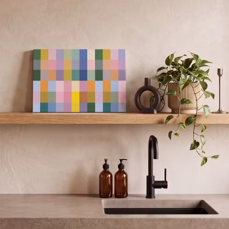 Blokken - Vierkant - Patroon - Gekleurd canvas 2cm klein -sfeer3