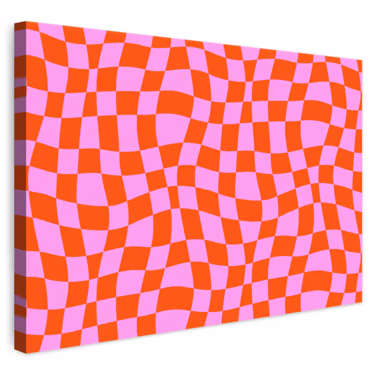 Blokken - Roze - Rood - Patroon canvas 2cm klein 34 -3d