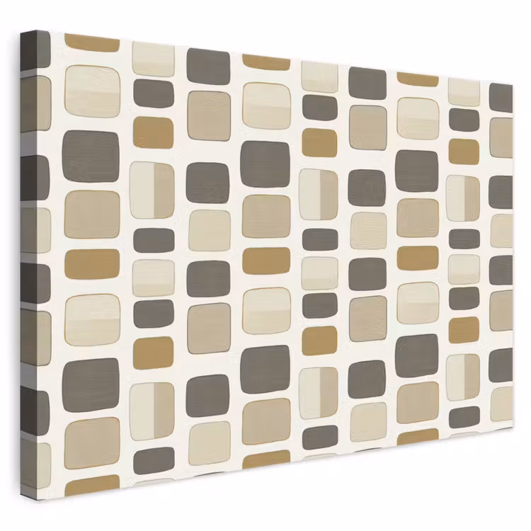 Blokken - Vintage - Grijs canvas 2cm klein 34 -3d