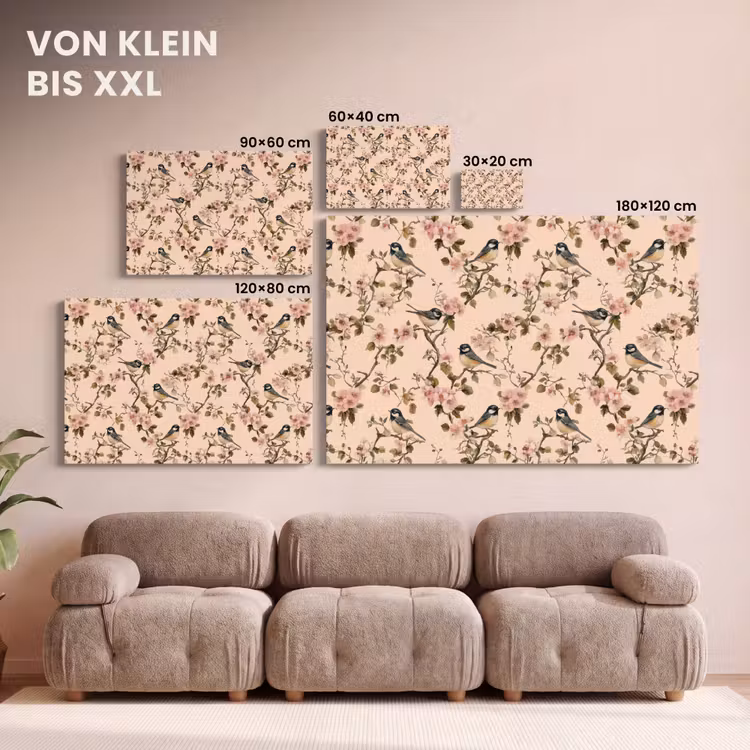 Bloesem - Koolmees - Roze canvas 2cm klein 34 -Xsfeer8_DE