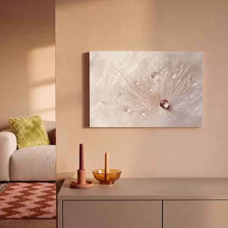 Bloem - Abstract - Wit - Water - Natuur canvas 2cm klein -sfeer1