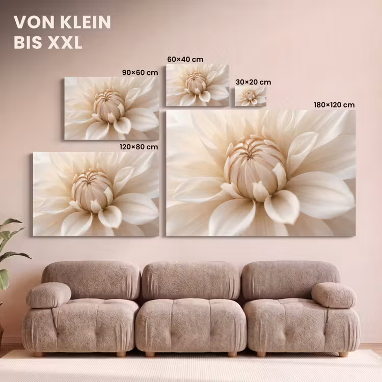 Bloem - Dahlia - Wit canvas 2cm klein -Xsfeer8_DE