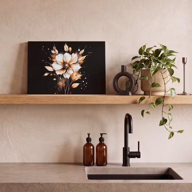 Bloem - Verf - Goud - Graffiti - Modern canvas 2cm klein -closeup_print_DE