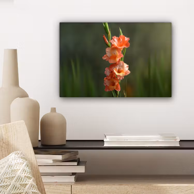 Bloem - Gladiolen - Zalmroze canvas 2cm klein -closeup_print_DE