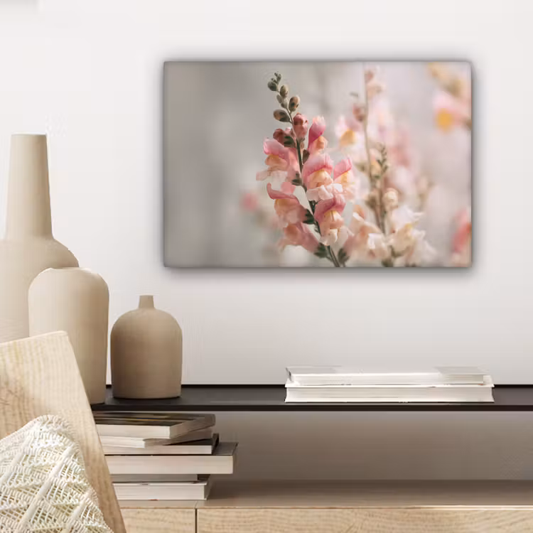 Bloem - Leeuwenbek - Roze - Stengel canvas 2cm klein -closeup_print_DE