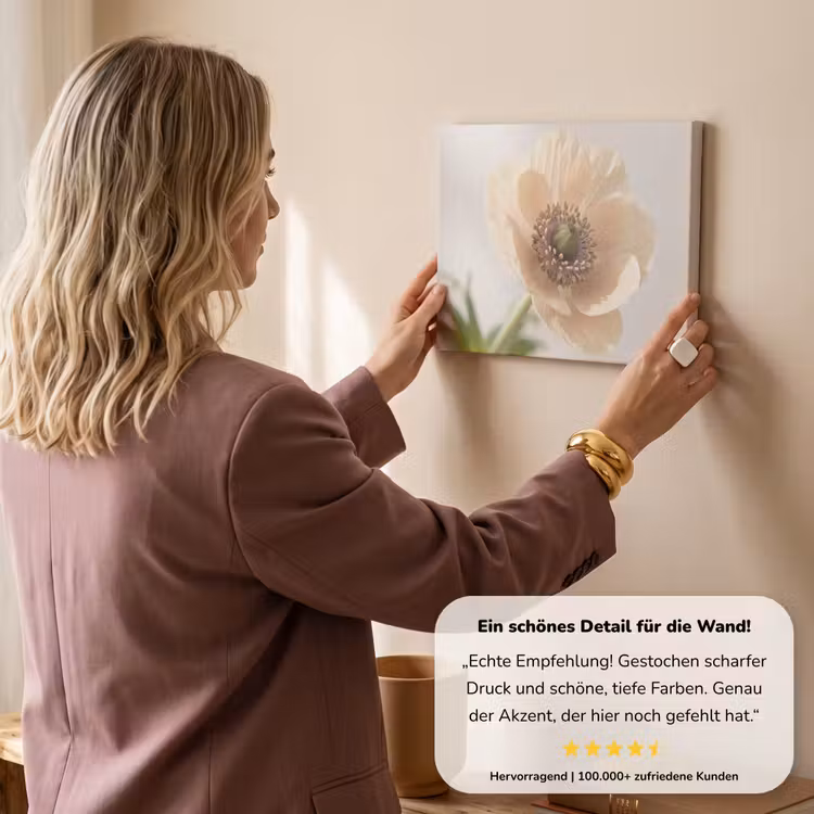 Bloem - Minimalistisch - Groen canvas 2cm klein -sfeer3