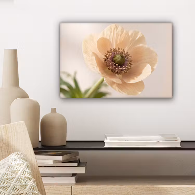 Bloem - Minimalistisch - Groen canvas 2cm klein -closeup_print_DE