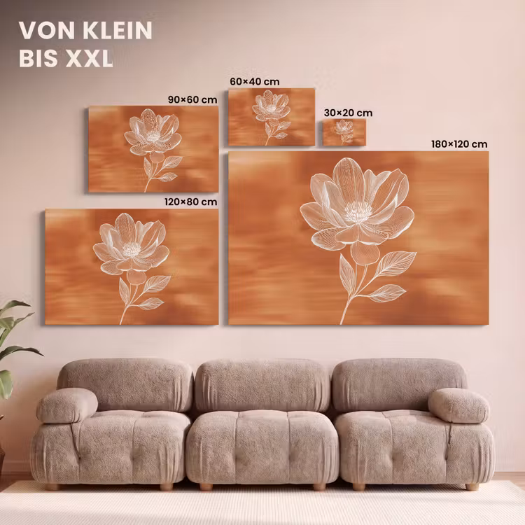 Bloem - Minimalistisch - Wit canvas 2cm klein -Xsfeer8_DE
