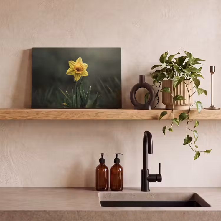 Bloem - Narcis - Gras - Geel canvas 2cm klein -sfeer6
