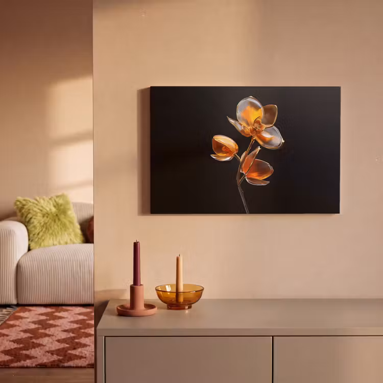 Bloem - Orchidee - Oranje canvas 2cm klein -sfeer1