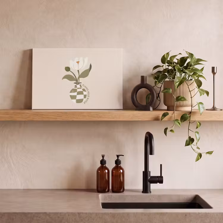 Bloem - Wit - Vaas - Quote canvas 2cm klein -closeup_print_DE