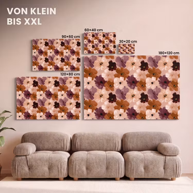 Bloemen - Abstract - Aardetinten canvas 2cm klein 34 -Xsfeer8_DE