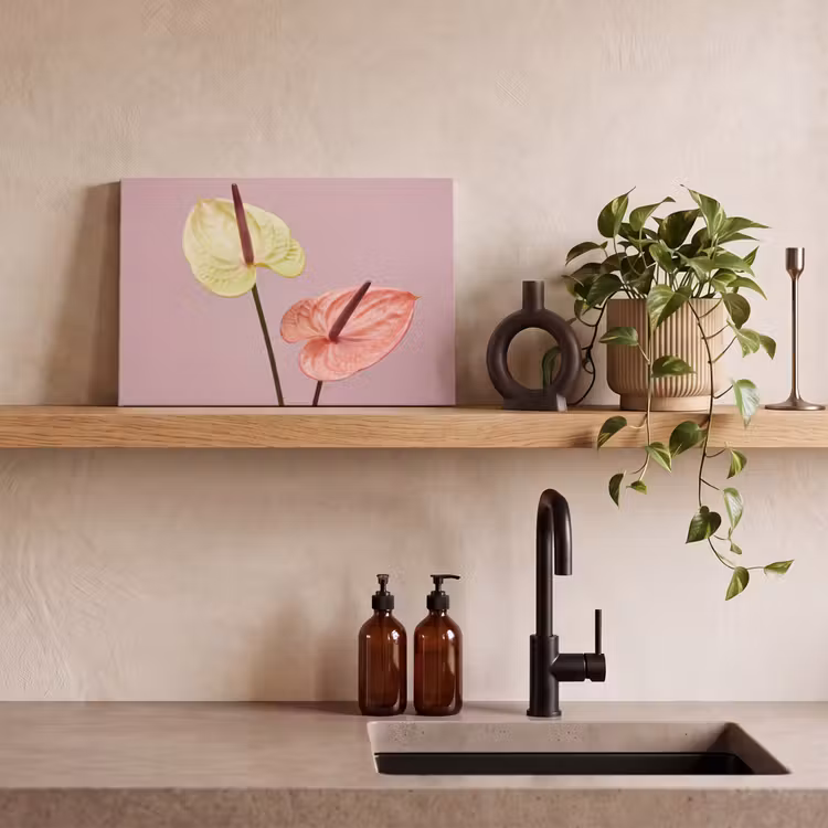 Bloemen - Anthuriums - Geel - Roze canvas 2cm klein -closeup_print_DE