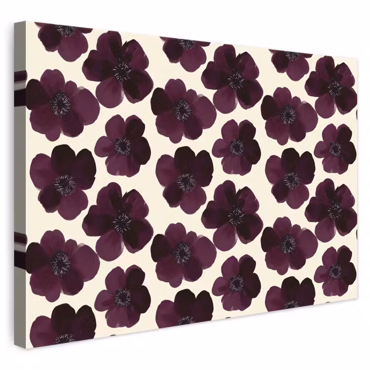 Bloemen - Aquarel - Paars canvas 2cm klein 34 -3d