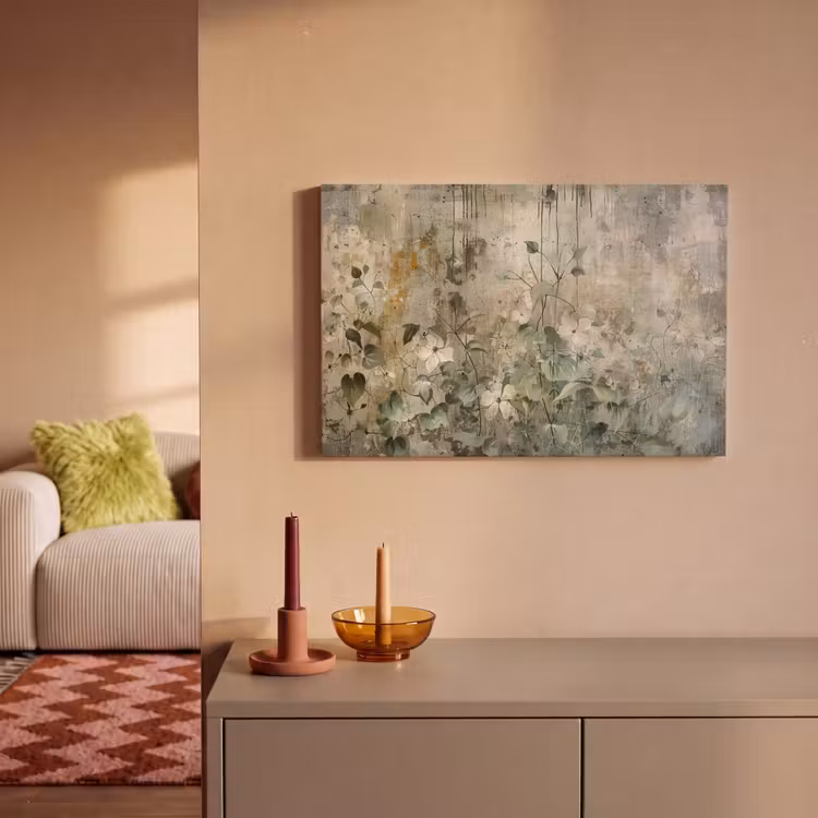 Bloemen - Bladeren - Abstract - Modern canvas 2cm klein -sfeer1