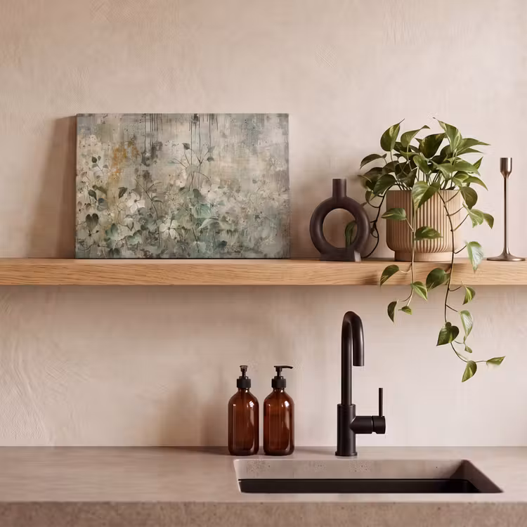 Bloemen - Bladeren - Abstract - Modern canvas 2cm klein -sfeer3
