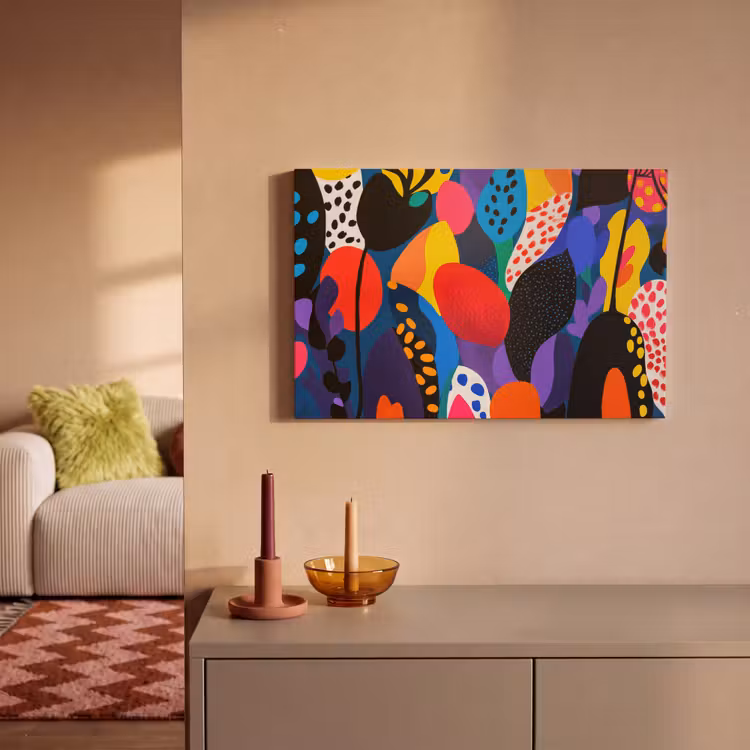 Bloemen - Bladeren - Abstract - Rood canvas 2cm klein -sfeer1