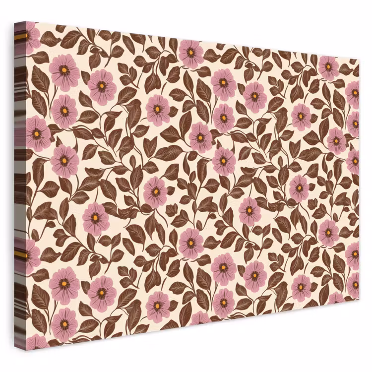 Bloemen - Bladeren - Kleurrijk canvas 2cm klein 34 -3d