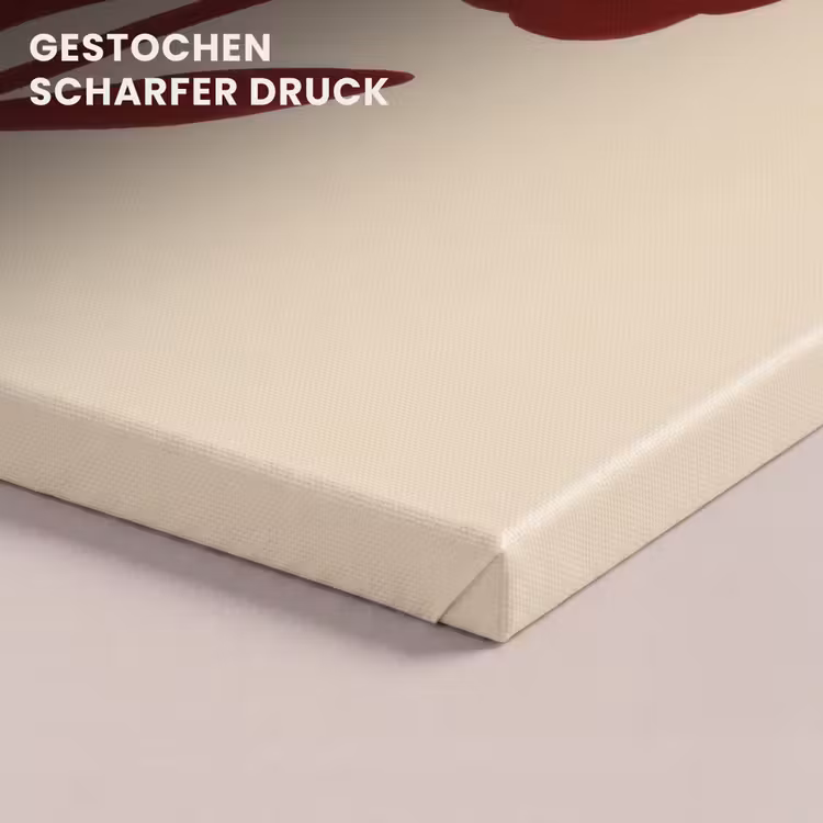Bloemen - Bladeren - Rood - Minimalistisch canvas 2cm klein -uniquesellingpoint_afwerking-onlywow_DE