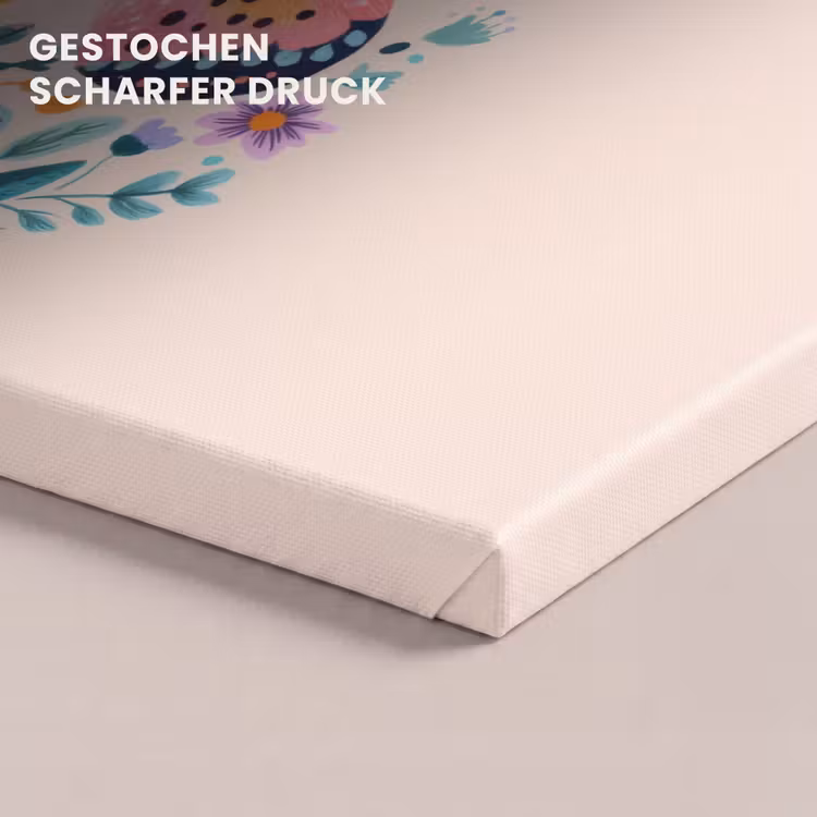 Bloemen - Bladeren - Vlinder - Kleurrijk canvas 2cm klein -uniquesellingpoint_afwerking-onlywow_DE
